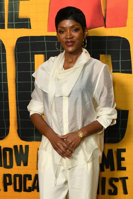 British Actress Caroline Chikezie attends the premiere of "The AI Doc: Or How I Became an Apocaloptimist" at the Academy Museum of Motion Pictures in Los Angeles on March 23, 2026. (Photo by Unique Nicole / AFP)