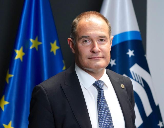 (FILES) Fabrice Leggeri, head of the EU's border agency Frontex, poses for a photo at the Frontex headquarters in Warsaw on November 16, 2021. The League of Human Rights (LDH) obtains that an investigating judge is to be appointed to probe Rassemblement National (RN) Member of European Parliament (MEP) Fabrice Leggeri, former director of Frontex, who is suspected of complicity in crimes against humanity and torture on March 24, 2026. (Photo by JANEK SKARZYNSKI / AFP)
