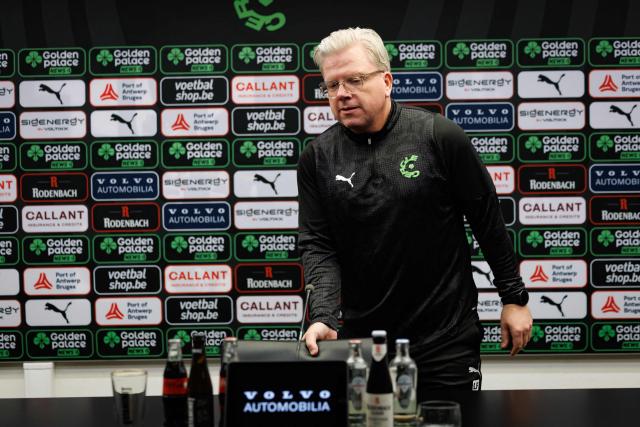 Cercle's Danish newly appointed head coach Lars Friis attends a press conference of Cercle Brugge KSV in Bruges on March 24, 2026. (Photo by KURT DESPLENTER / Belga / AFP) / Belgium OUT
