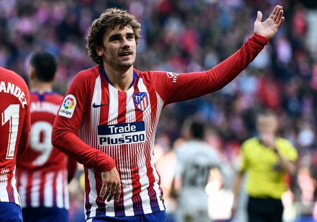 (FILES) Atletico Madrid's French forward Antoine Griezmann celebrates a goal  during the Spanish league football match between Club Atletico de Madrid and Getafe CF at the Wanda Metropolitano stadium in Madrid on January 26, 2019. Antoine Griezmann will leave Atletico Madrid for MLS side Orlando City at the end of the 2025-2026 season, the two clubs announced on March 24, 2026. (Photo by OSCAR DEL POZO / AFP)