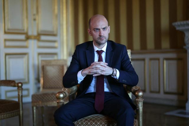 France's Foreign Affairs Minister Jean-Noel Barrot attends an interview with AFP journalists at the Quai d'Orsay French Foreign ministry in Paris on March 24, 2026. (Photo by Thomas SAMSON / AFP)