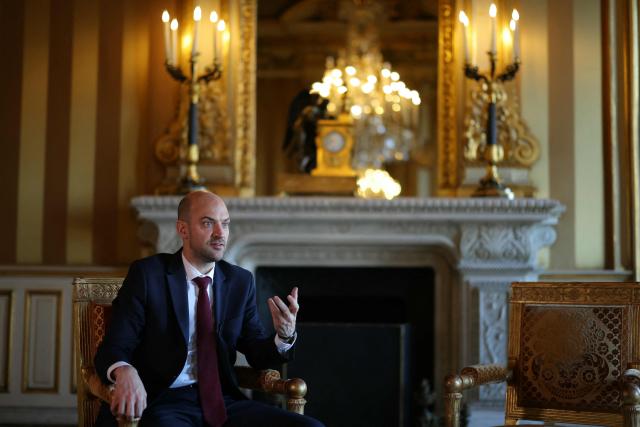France's Foreign Affairs Minister Jean-Noel Barrot attends an interview with AFP journalists at the Quai d'Orsay French Foreign ministry in Paris on March 24, 2026. (Photo by Thomas SAMSON / AFP)