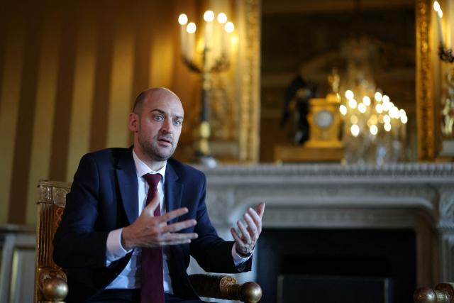 France's Foreign Affairs Minister Jean-Noel Barrot attends an interview with AFP journalists at the Quai d'Orsay French Foreign ministry in Paris on March 24, 2026. (Photo by Thomas SAMSON / AFP)