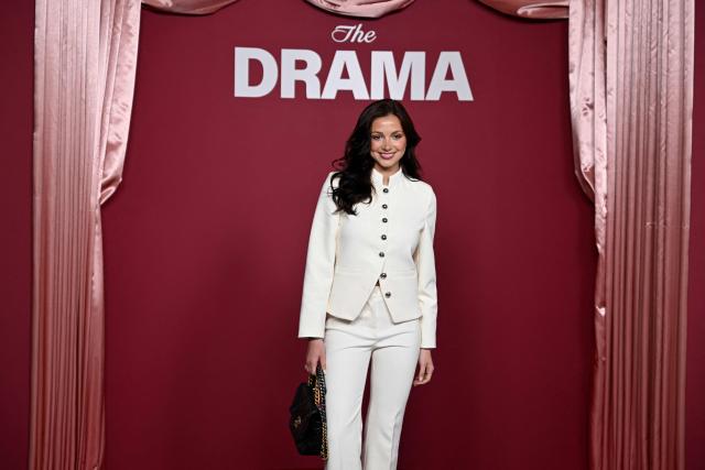 Second runner-up Miss France 2023 Marion Navarro poses during a photocall before the premiere of the film "Drama" at the Pathe Palace in Paris on March 24, 2026. (Photo by Blanca CRUZ / AFP)