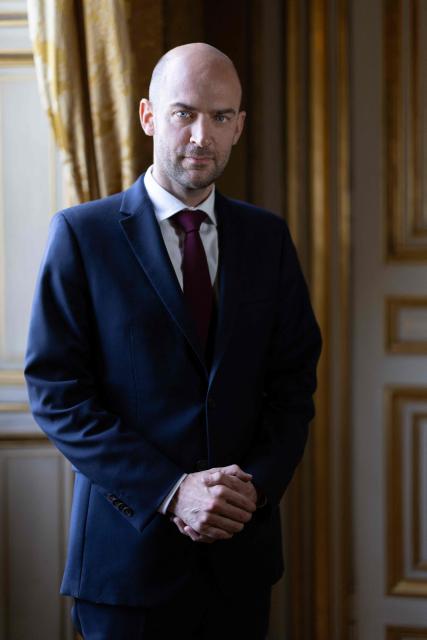 France's Foreign Affairs Minister Jean-Noel Barrot poses at the Quai d'Orsay French Foreign ministry in Paris on March 24, 2026. (Photo by Thomas SAMSON / AFP)
