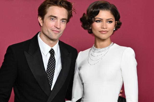US actress and singer Zendaya and British actor Robert Pattinson pose during a photocall before the premiere of the film "Drama" at the Pathe Palace in Paris on March 24, 2026. (Photo by Blanca CRUZ / AFP)