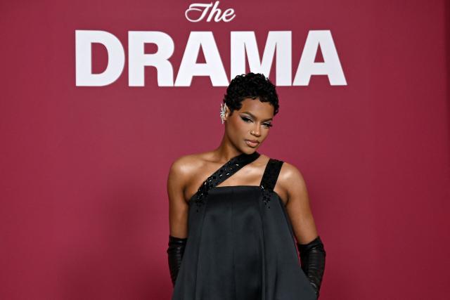 French-Congolese model and influencer Didi Stone Olomide poses during a photocall before the premiere of the film "Drama" at the Pathe Palace in Paris on March 24, 2026. (Photo by Blanca CRUZ / AFP)