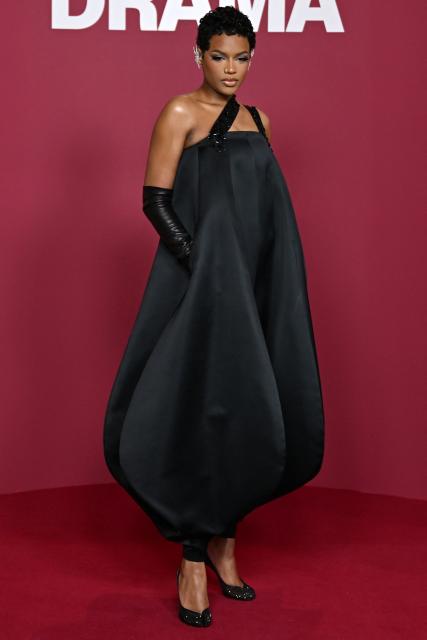 French-Congolese model and influencer Didi Stone Olomide poses during a photocall before the premiere of the film "Drama" at the Pathe Palace in Paris on March 24, 2026. (Photo by Blanca CRUZ / AFP)