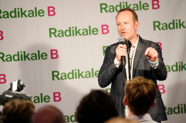 Political leader of the Social Liberal Party Martin Lidegaard gives a speech during the election celebration after the first exit polls for the Danish election for the parliament at the North Atlantic House in Copenhagen on March 24, 2026. (Photo by Thomas Traasdahl / Ritzau Scanpix / AFP) / Denmark OUT