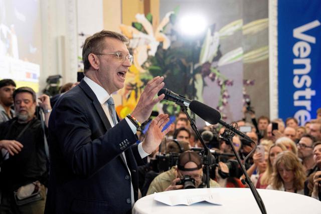 Denmark's Defense Minister and chairman of Denmark's Liberal Party Venstre Troels Lund Poulsen speaks during an election party after the exit polls in Copenhagen, on March 24, 2026, during the parliamentary election in Denmark. Denmark's Social Democrats, led by Prime Minister Mette Frederiksen, finished first in the general election but posted their weakest showing in more than 120 years and the left-wing bloc failed to secure a majority. (Photo by Bo Amstrup / Ritzau Scanpix / AFP) / Denmark OUT