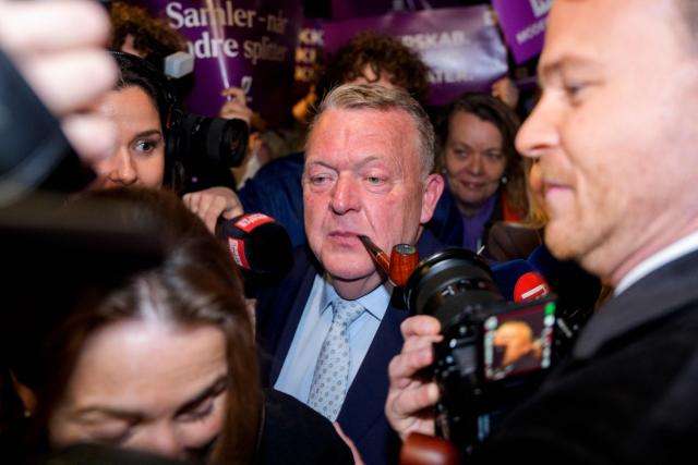 Lars Lokke Rasmussen, Denmark's Foreign Minister and Chairman of the Moderates arrives at his election party celebration in Copenhagen March 24, 2026. Denmark's Social Democrats, led by Prime Minister Mette Frederiksen, finished first in the general election but posted their weakest showing in more than 120 years and the left-wing bloc failed to secure a majority. (Photo by Rasmus Flindt Pedersen / Ritzau Scanpix / AFP) / Denmark OUT