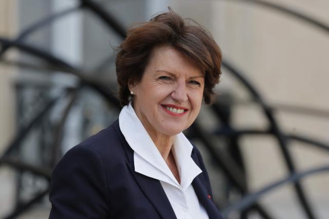France's Agriculture Minister Annie Genevard leaves after the weekly cabinet meeting at The Elysee Presidential Palace in Paris on March 25, 2026. (Photo by Ludovic MARIN / AFP)