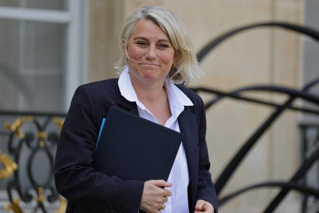France's Health Minister Stephanie Rist leaves after the weekly cabinet meeting at The Elysee Presidential Palace in Paris on March 25, 2026. (Photo by Ludovic MARIN / AFP)