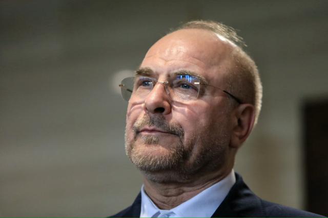 (FILES) Irans Parliament Speaker Mohammad Bagher Ghalibaf is pictured after meeting his Lebanese counterpart in Beirut on October 12, 2024. Iran's powerful parliament speaker Ghalibaf, in an X post in English, warned Washington on March 25, 2026, not to test the Islamic republic's determination to defend its territory after the United States was reported to be sending more troops to the Middle East. On February 28, Israel and the United States launched strikes on Iran killing its supreme leader and triggering a war that spread across the Middle East and unleashed chaos across global markets. (Photo by AFP)