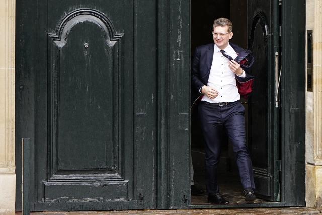 Chairman of the Liberal Venstre Party Troels Lund Poulsen attends the royal round where a royal investigator is to be appointed at Amalienborg Palace in Copenhagen, on March 25, 2026. A royal investigator explores possibilities for government formation, a role that does not guarantee becoming prime minister. (Photo by Mads Claus Rasmussen / Ritzau Scanpix / AFP) / Denmark OUT