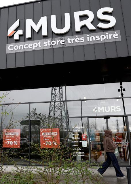 This photograph shows a shop of Moselle-based retailer 4Murs specialized in wallpaper, in Vendenheim, eastern France on March 25, 2026. The management of 4Murs announced that it would be phasing out its approximately 80 stores in France by early June 2026, resulting in the loss of 350 jobs. (Photo by FREDERICK FLORIN / AFP)
