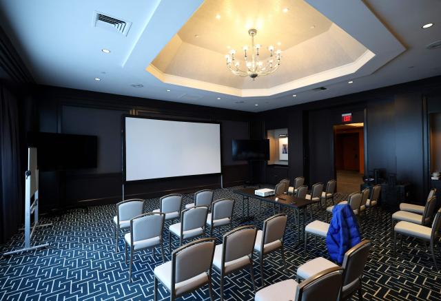 A view of a meeting room at the Four Seasons hotel in Boston, Massachusetts, where the French national football team have established their base camp, on March 25, 2026, on the eve of a friendly match against Brazil. (Photo by Franck FIFE / AFP)