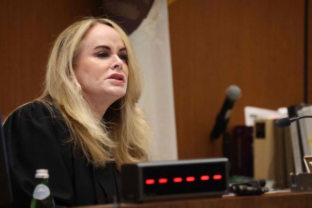 Judge Theresa R. McGonigle oversees the arraignment for Ivanna Lisette Ortiz, accused of firing shots at the home of Barbadian singer Rihanna, at Clara Shortridge Foltz Criminal Justice Center in Los Angeles, on March 25, 2026. Ortiz, alleged to have shot up the luxury Los Angeles home of global megastar Rihanna was charged on March 10 with attempted murder. Prosecutors in the city said Ivanna Lisette Ortiz, 35, had opened fire at the sprawling estate on March 8. (Photo by Genaro Molina / POOL / AFP)
