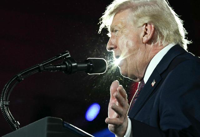 US President Donald Trump speaks at the National Republican Congressional Committee's annual President's Dinner at Union Station in Washington, DC on March 25, 2026. (Photo by Jim WATSON / AFP)