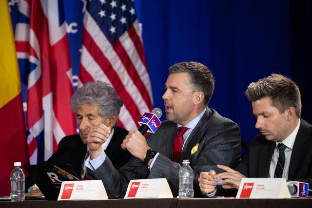 Polish journalist Michal Rachon speaks during the Conservative Political Action Conference at the Gaylord Texan Resort & Convention Center, in Grapevine, Texas, on March 25, 2026. American conservatives converge on Texas this week for what organizers bill as their largest and most influential gathering, with the Iran war and fears of a punishing midterm election cycle heightening the stakes. (Photo by Leandro Lozada / AFP)