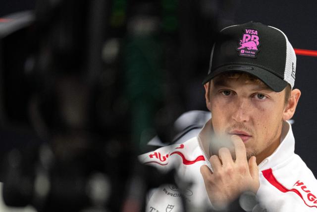 Racing Bulls' New Zealand driver Liam Lawson attends a press conference ahead of the Formula One Japanese Grand Prix in Suzuka on March 26, 2026. (Photo by Philip FONG / AFP)