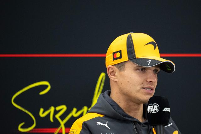 McLaren's British driver Lando Norris attends a press conference ahead of the Formula One Japanese Grand Prix in Suzuka on March 26, 2026. (Photo by Philip FONG / AFP)