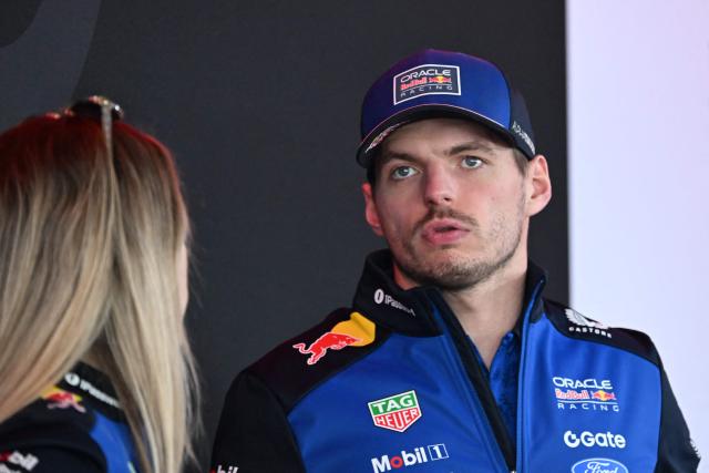 Red Bull Racing's Dutch driver Max Verstappen awaits to be interviewed ahead of the March 29 Formula One Japanese Grand Prix race at the Suzuka circuit in Suzuka, Mie prefecture on March 26, 2026. (Photo by Toshifumi KITAMURA / AFP)