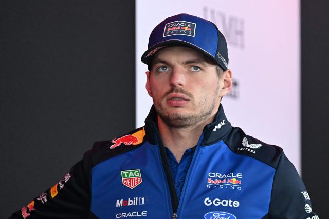 Red Bull Racing's Dutch driver Max Verstappen awaits to be interviewed ahead of the March 29 Formula One Japanese Grand Prix race at the Suzuka circuit in Suzuka, Mie prefecture on March 26, 2026. (Photo by Toshifumi KITAMURA / AFP)