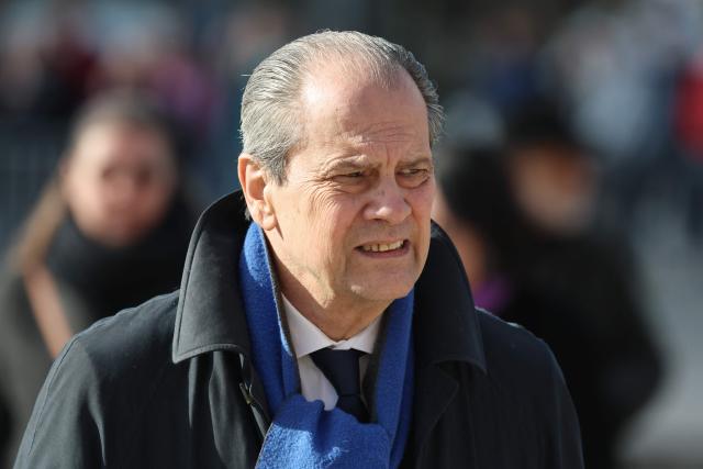 Former First Secretary of the Socialist Party Jean-Christophe Cambadélis arrives at a national tribute to former French Prime Minister Lionel Jospin at the Hotel des Invalides in Paris on March 26, 2026. Born on July 12, 1937, former French prime minister Lionel Jospin, a Socialist who introduced the 35-hour work week and civil partnerships for gay couples, has died aged 88, his family said on March 23, 2026. (Photo by Ludovic MARIN / AFP)