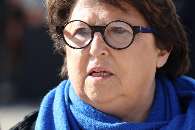 Former Minister and former First Secretary of the Socialist Party Martine Aubry arrives at a national tribute to former French Prime Minister Lionel Jospin at the Hotel des Invalides in Paris on March 26, 2026. Born on July 12, 1937, former French prime minister Lionel Jospin, a Socialist who introduced the 35-hour work week and civil partnerships for gay couples, has died aged 88, his family said on March 23, 2026. (Photo by Ludovic MARIN / AFP)