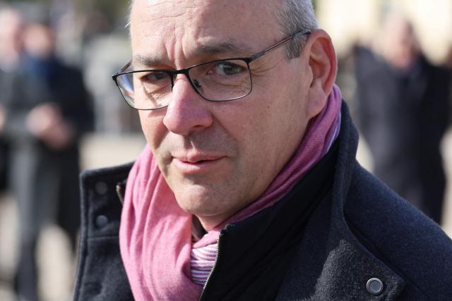 Former National Secretary of the French Democratic Confederation of Labour trade union (CFDT) Laurent Berger arrives at a national tribute to former French Prime Minister Lionel Jospin at the Hotel des Invalides in Paris on March 26, 2026. Born on July 12, 1937, former French prime minister Lionel Jospin, a Socialist who introduced the 35-hour work week and civil partnerships for gay couples, has died aged 88, his family said on March 23, 2026. (Photo by Ludovic MARIN / AFP)