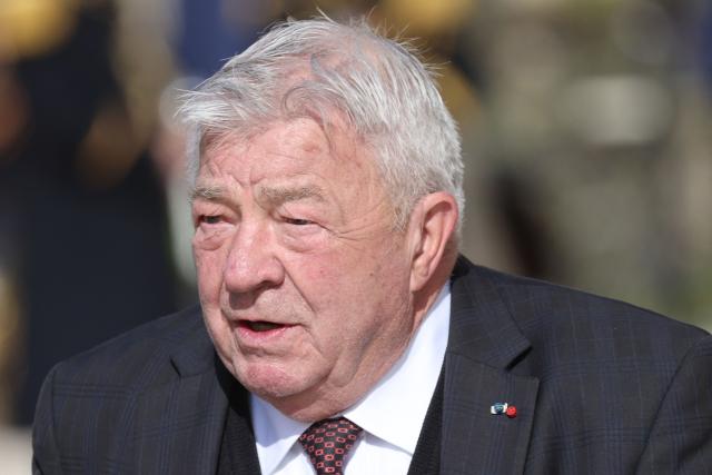 Former Minister Jean-Claude Gayssot arrives at a national tribute to former French Prime Minister Lionel Jospin at the Hotel des Invalides in Paris on March 26, 2026. Born on July 12, 1937, former French prime minister Lionel Jospin, a Socialist who introduced the 35-hour work week and civil partnerships for gay couples, has died aged 88, his family said on March 23, 2026. (Photo by Ludovic MARIN / AFP)