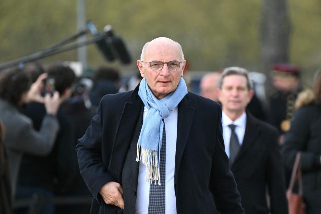 Former Minister Didier Migaud leaves after a national tribute to former French Prime Minister Lionel Jospin at the Hotel des Invalides in Paris on March 26, 2026. Born on July 12, 1937, former French prime minister Lionel Jospin, a Socialist who introduced the 35-hour work week and civil partnerships for gay couples, has died aged 88, his family said on March 23, 2026. (Photo by Bertrand GUAY / AFP)
