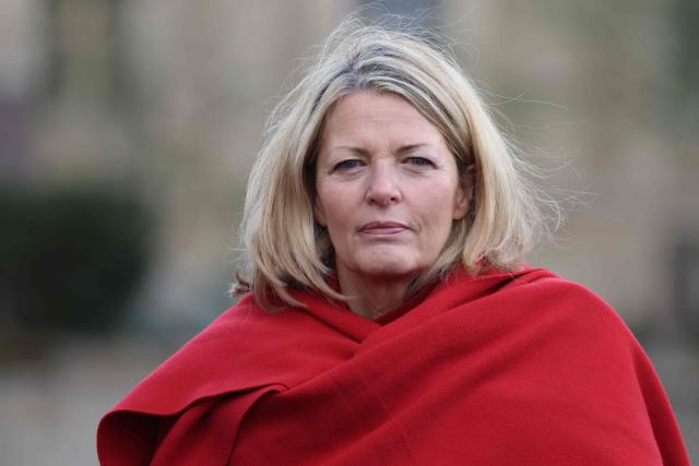 Head of the French Financial Markets Authority, Marie-Anne Barbat-Layani arrives for a national tribute to former French Prime Minister Lionel Jospin at the Hotel des Invalides in Paris on March 26, 2026. Born on July 12, 1937, former French prime minister Lionel Jospin, a Socialist who introduced the 35-hour work week and civil partnerships for gay couples, has died aged 88, his family said on March 23, 2026. (Photo by Ludovic MARIN / AFP)