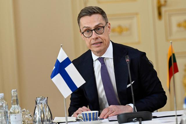 Finnish President Alexander Stubb attends the working session of the Joint Expeditionary Force JEF Leaders’ Summit in Helsinki, Finland on March 26, 2026. The topics on the agenda include support from the JEF countries to Ukraine and the overall security situation in Europe. (Photo by Emmi Korhonen / Lehtikuva / AFP) / Finland OUT