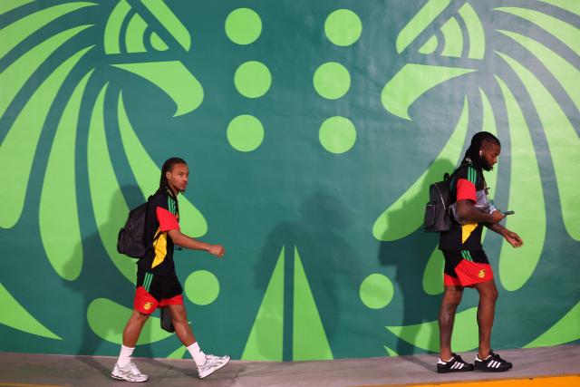 Jamaican players walk on arrival at the Akron Stadium ahead of the 2026 FIFA World Cup qualifiers semi-final playoff football match between New Caledonia and Jamaica in Zapopan, state of Jalisco, Mexico on March 26, 2026. (Photo by Ulises Ruiz / AFP)