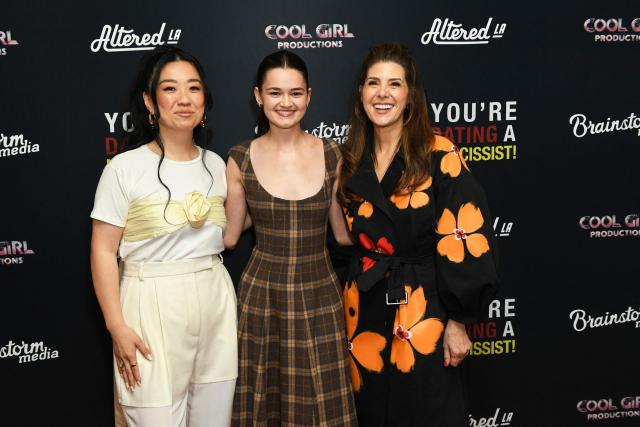 US actresses Sherry Cola, Ciara Bravo, and Marisa Tomei attend the premiere of "You're Dating a Narcissist!" at the London Hotel in West Hollywood on March 26, 2026. (Photo by Unique Nicole / AFP)