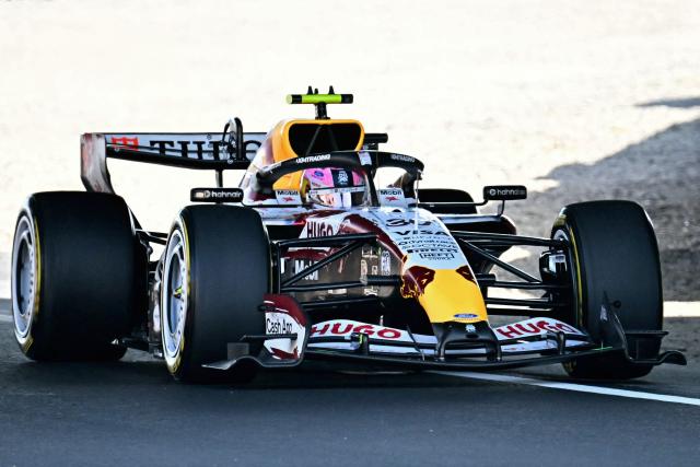 Racing Bulls' New Zealand driver Liam Lawson drives during the second practice session ahead of the Formula One Japanese Grand Prix at the Suzuka circuit in Suzuka, Mie prefecture on March 27, 2026. (Photo by Philip FONG / AFP)