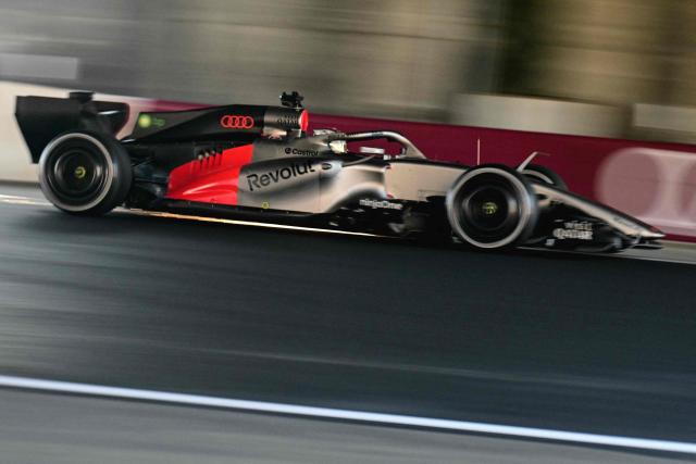 Audi's German driver Nico Hulkenberg drives during the second practice session ahead of the Formula One Japanese Grand Prix at the Suzuka circuit in Suzuka, Mie prefecture on March 27, 2026. (Photo by Philip FONG / AFP)