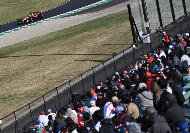McLaren's Australian driver Oscar Piastri drives during the second practice session ahead of the Formula One Japanese Grand Prix at the Suzuka circuit in Suzuka, Mie prefecture on March 27, 2026. (Photo by ANDREW CABALLERO-REYNOLDS / AFP)