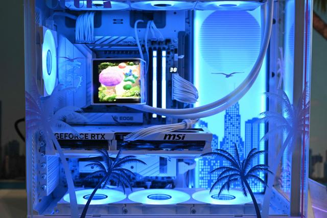 A custom made PC is pictured during DreamHack 2026 at the NEC in Birmingham, central England on March 27, 2026. (Photo by Oli SCARFF / AFP)