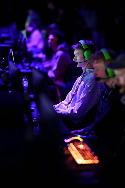 A gamer plays Call of Duty during DreamHack 2026 at the NEC in Birmingham, central England on March 27, 2026. (Photo by Oli SCARFF / AFP)