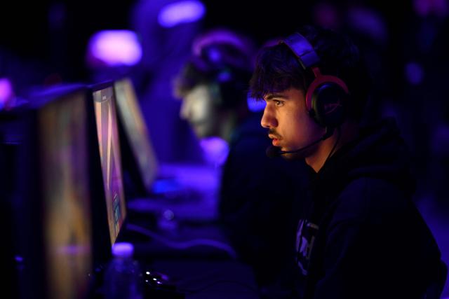 A gamer plays Call of Duty during DreamHack 2026 at the NEC in Birmingham, central England on March 27, 2026. (Photo by Oli SCARFF / AFP)