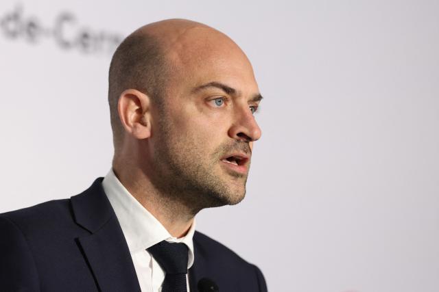 France's Foreign Affairs Minister Jean-Noel Barrot delivers a press conference following a G7 Foreign Ministers' meeting at the Vaux-de-Cernay Abbey in Cernay-la-Ville outside Paris, on March 27, 2026. Foreign ministers from the G7 will take part part in a two-day meeting with European nations and allies seeking to narrow differences with the US on the Middle East war while keeping other crises like Ukraine and Gaza high on the agenda. (Photo by Alain JOCARD / AFP)