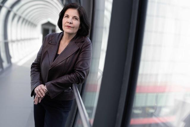 French public Radio channel France Inter director Celine Pigalle poses for a portrait at the 'Maison de la Radio et de la Musique', headquarters of Radio France, in Paris on March 24, 2026. (Photo by Joel Saget / AFP)