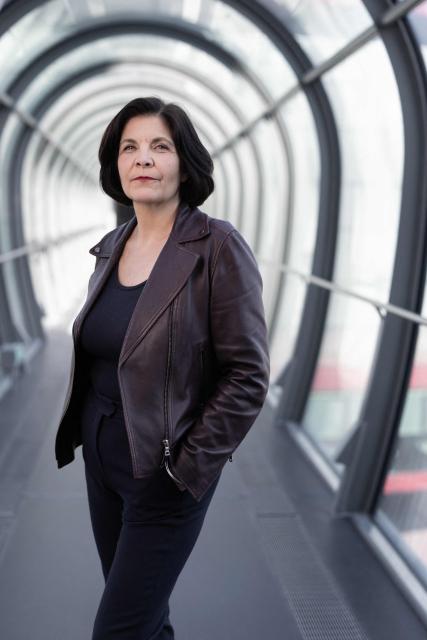 French public Radio channel France Inter director Celine Pigalle poses for a portrait at the 'Maison de la Radio et de la Musique', headquarters of Radio France, in Paris on March 24, 2026. (Photo by Joel Saget / AFP)