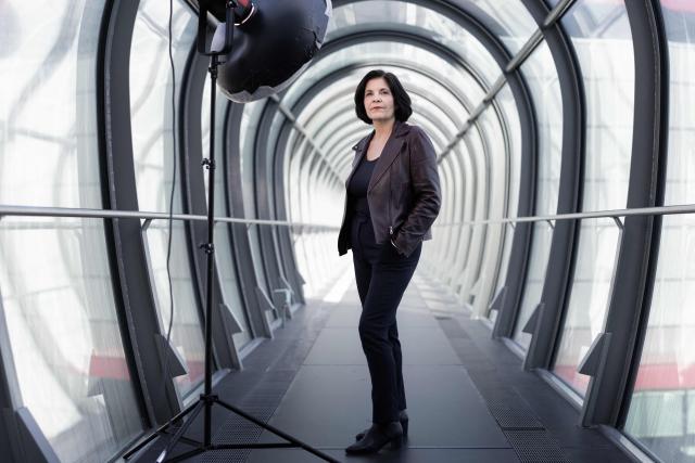French public Radio channel France Inter director Celine Pigalle poses for a portrait at the 'Maison de la Radio et de la Musique', headquarters of Radio France, in Paris on March 24, 2026. (Photo by Joel Saget / AFP)