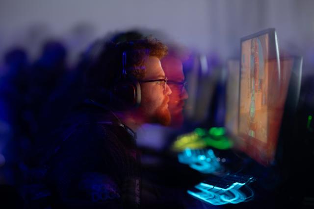 TOPSHOT - A gamer plays Call of Duty during DreamHack 2026 gaming convention at the NEC in Birmingham, central England on March 27, 2026. (Photo by Oli SCARFF / AFP)