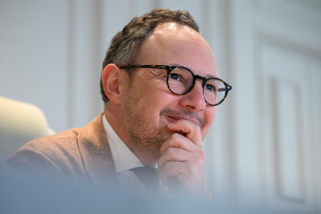 Head of the Andorran government Xavier Espot Zamora poses for a photo at his office in Andorra on March 26, 2026. Enclosed between France and Spain, the principality—whose co-princes are French President Emmanuel Macron and the Catholic bishop of the Spanish border town of Urgell, Bishop Josep-Lluis Serrano Pentinat, are the co-princes, is, along with the Vatican, the only state in Europe to completely ban abortion, even in cases of rape, incest, danger to the mother, or fetal illness.  The head of the government of the Principality of Andorra, where abortion remains prohibited under all circumstances, told AFP that he is hopeful of “decriminalizing” abortion within a year, but without legalizing it, ruling out any changes to Andorran institutions. (Photo by Ed JONES / AFP)