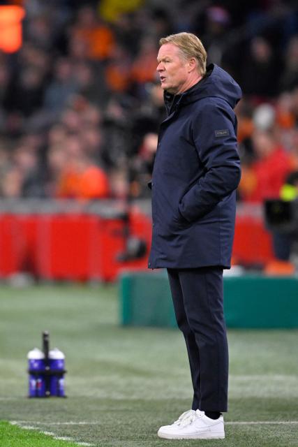 Netherlands' head coach Ronald Koeman looks on from the sideline during a friendly football match between the Netherlands and Norway at the Johan Cruijff Arena in Amsterdam on March 27, 2026. (Photo by JOHN THYS / AFP)